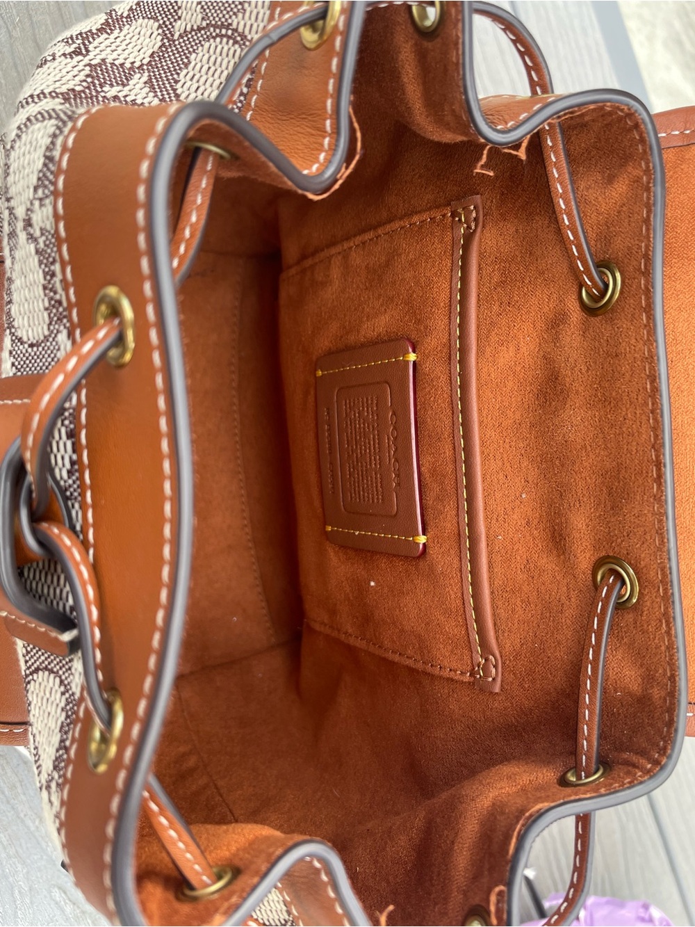 Coach Mini Riya Drawstring Backpack - Picture 13 of 16